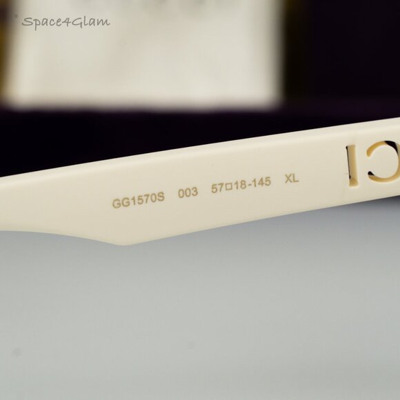 BRAND NEW Gucci GG1570S 003 Matte White Brown Unisex Pilot Sunglasses GG 1570S - Picture 5 of 7